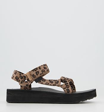 leopard print tassel mules sandals