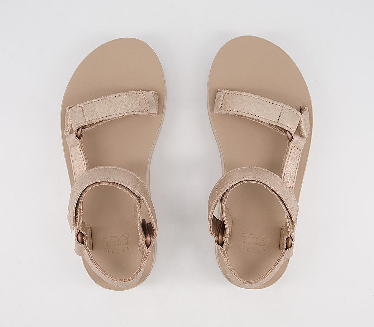 teva flatform metallic champagne