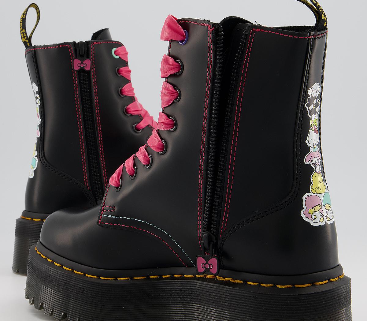 jadon hello kitty & friends leather platform boots