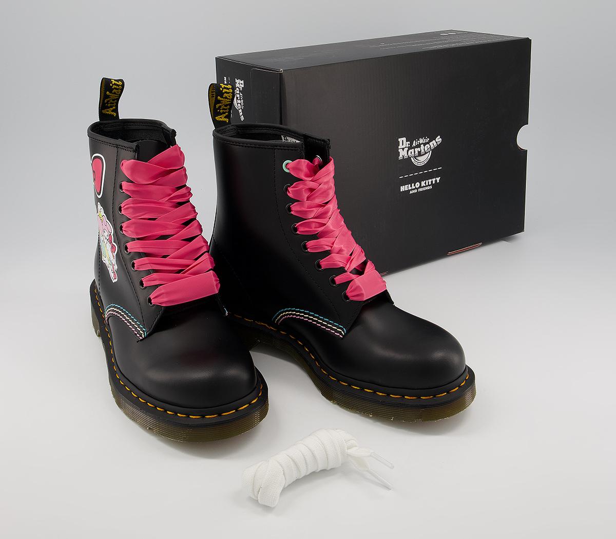 Dr Martens 1460 Hello Kitty Friends Boots Black Womens