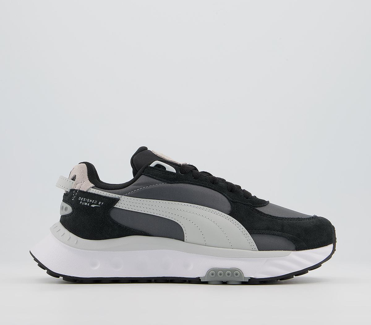 puma wild rider sneakers in triple black