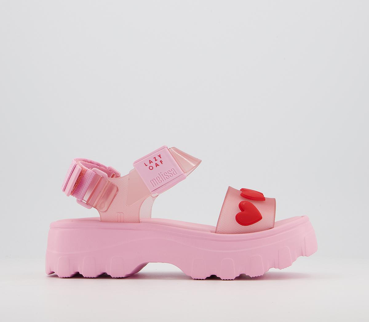 Melissa Melissa X Lazy Oaf Kick Off Heart Sandals Pink - Flat Shoes for ...