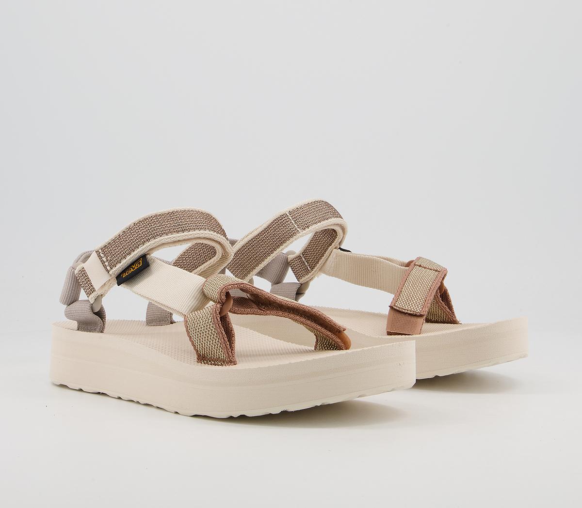 Teva Midform Universal Karina Sandals White Swan Metallic - Womenâs Sandals