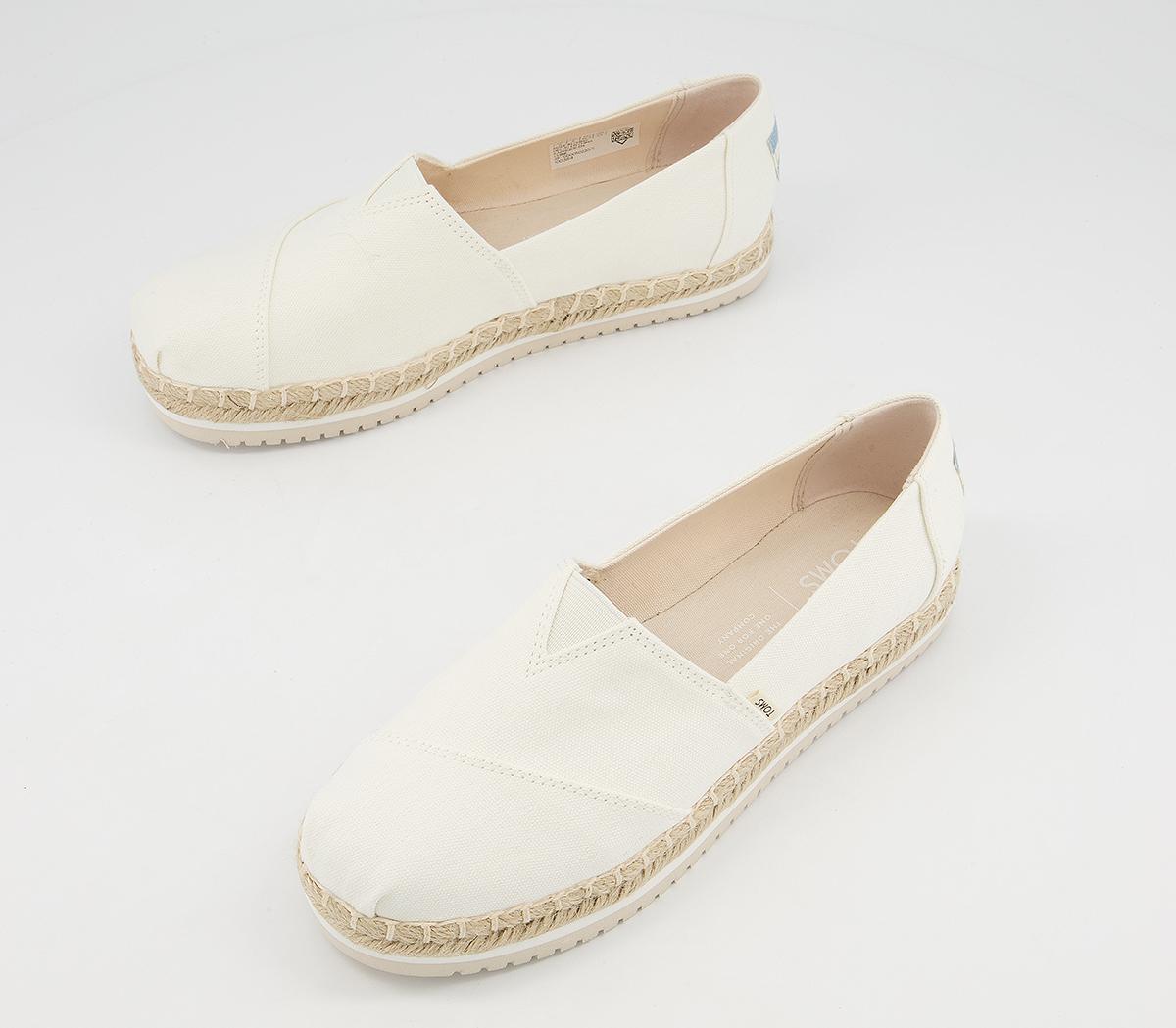 TOMS Alpargata Platform Rope Espadrilles White - Women's Vegan Shoes