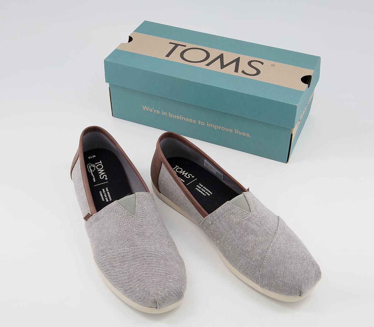 TOMS Toms Classic Alpargata Espadrilles Frost Grey Chambray - Men's ...