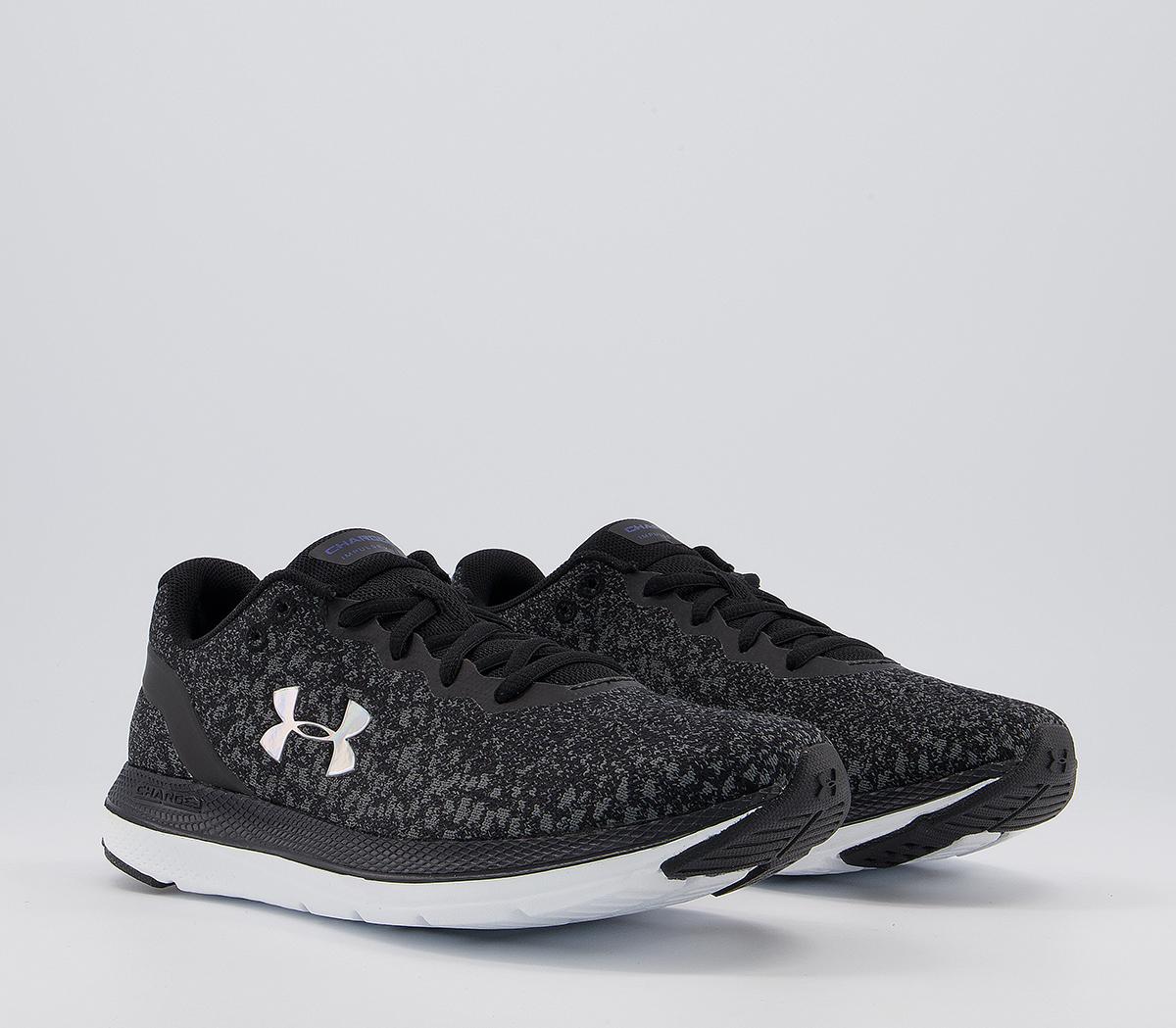 Under Armour Charged Impulse Knit Trainers Black Black Iridescent F ...