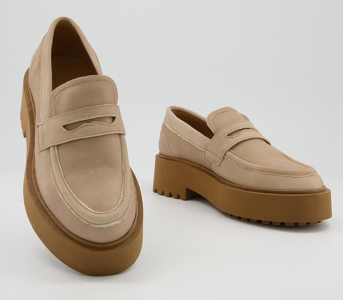 Office Foresight Smooth Sole Chunky Loafers Off White Leather Gum Sole