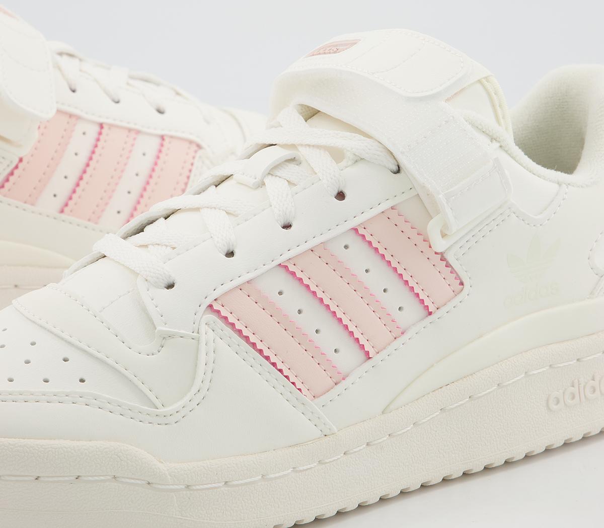 adidas Forum Low Trainers White Cloud White Icey Pink - Hers trainers