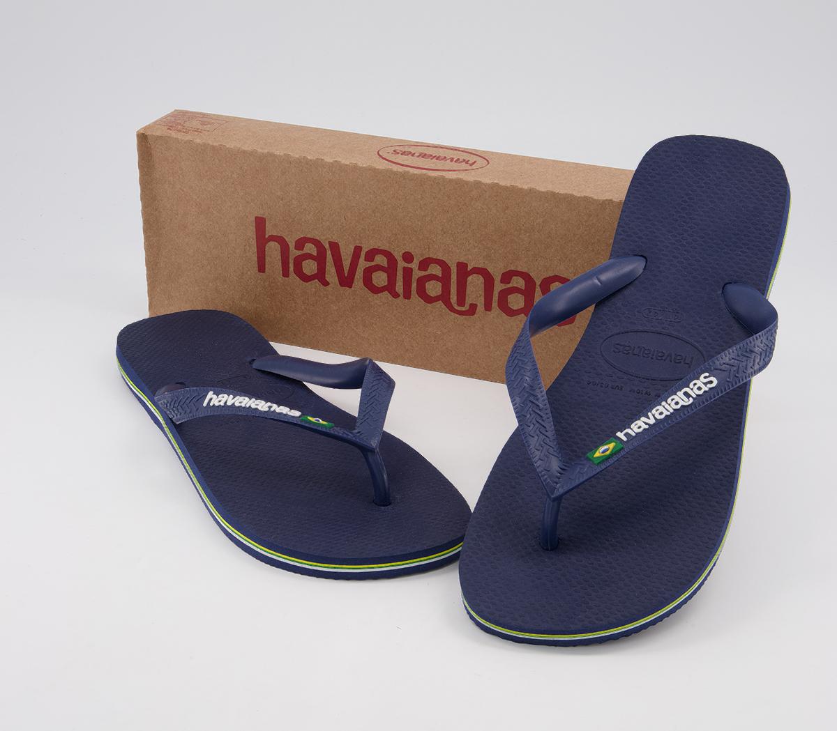 HAVAIANAS MENS BRAZIL LOGO FLIP FLOP SANDAL NAVY BLUE 45/46 BR US 13, EUR 47/8 e HAVAIANAS MENS BRAZIL LOGO FLIP FLOP SANDAL NAVY BLUE 45/46 BR US 13, EUR 47/8 e