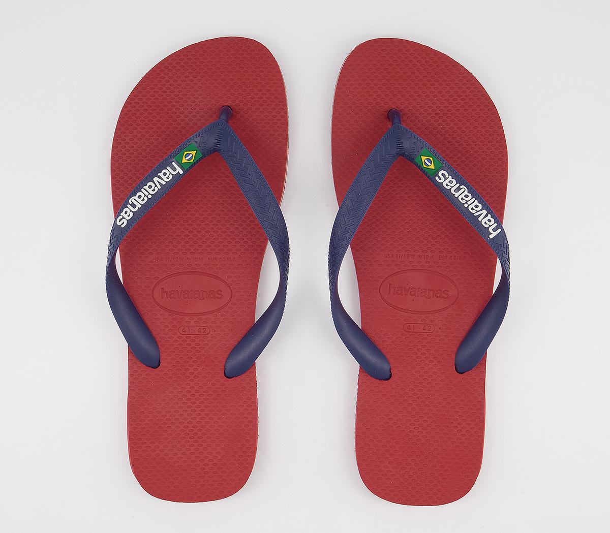 Havaianas Brasil Logo Flip Flops Red - Men’s Sandals