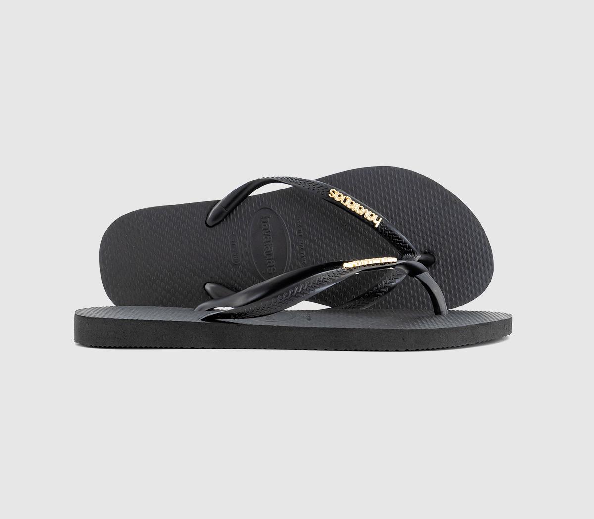 Slim Logo Metallic Flip Flops Slim Logo Metallic Flip Flops