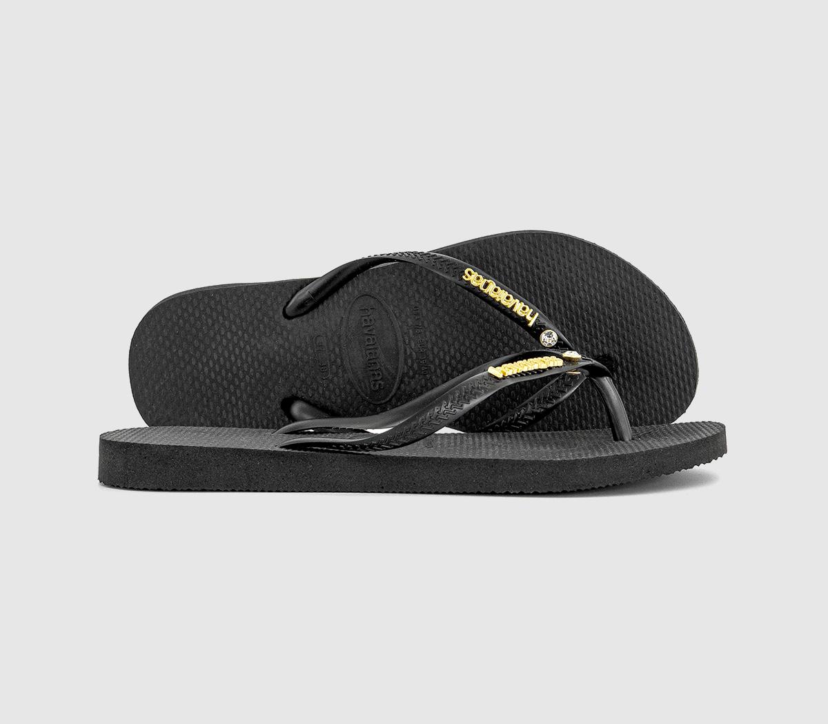 Slim Metal Crystal Logo Flip Flops Slim Metal Crystal Logo Flip Flops
