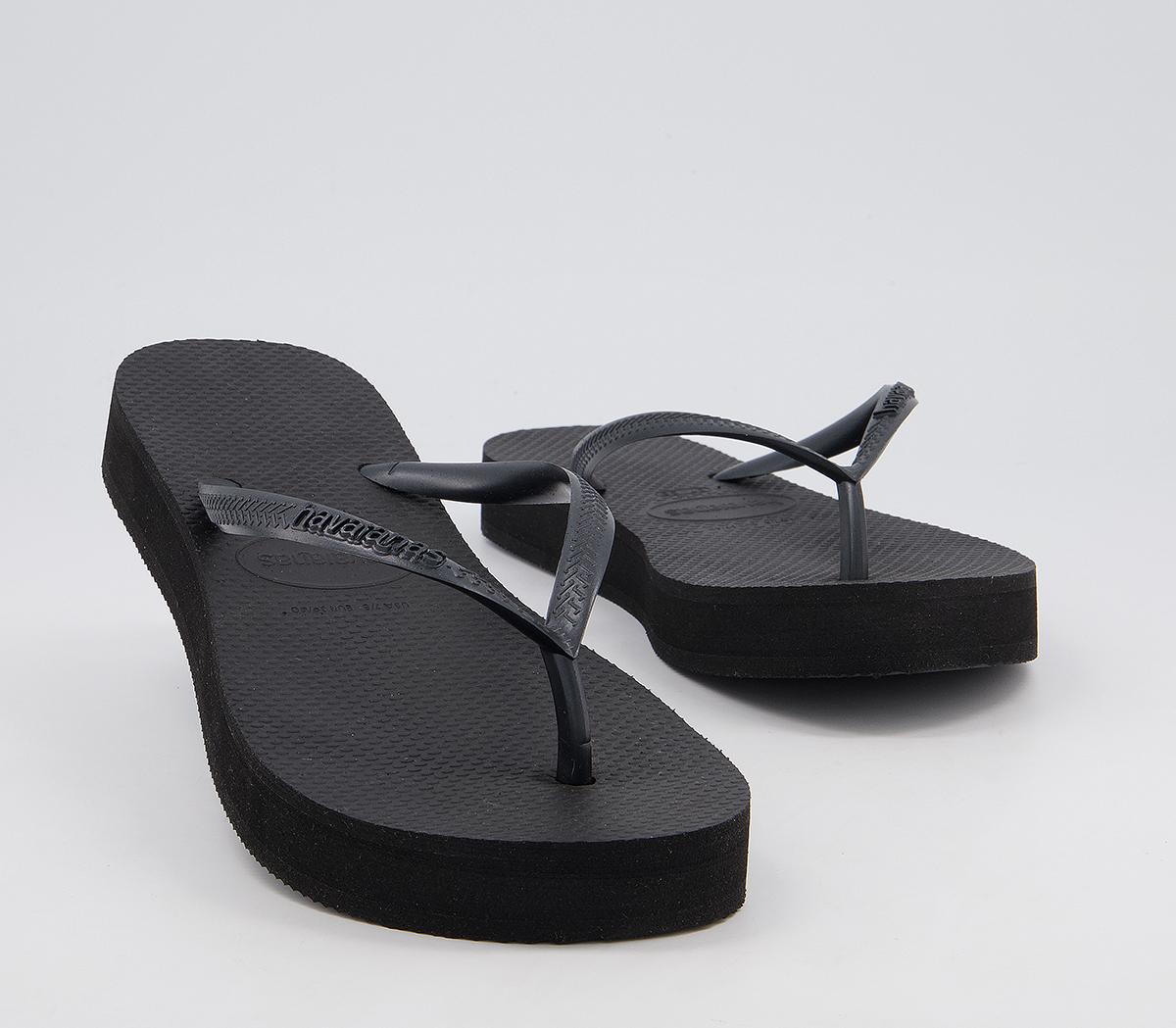 ladies black havaianas flip flops