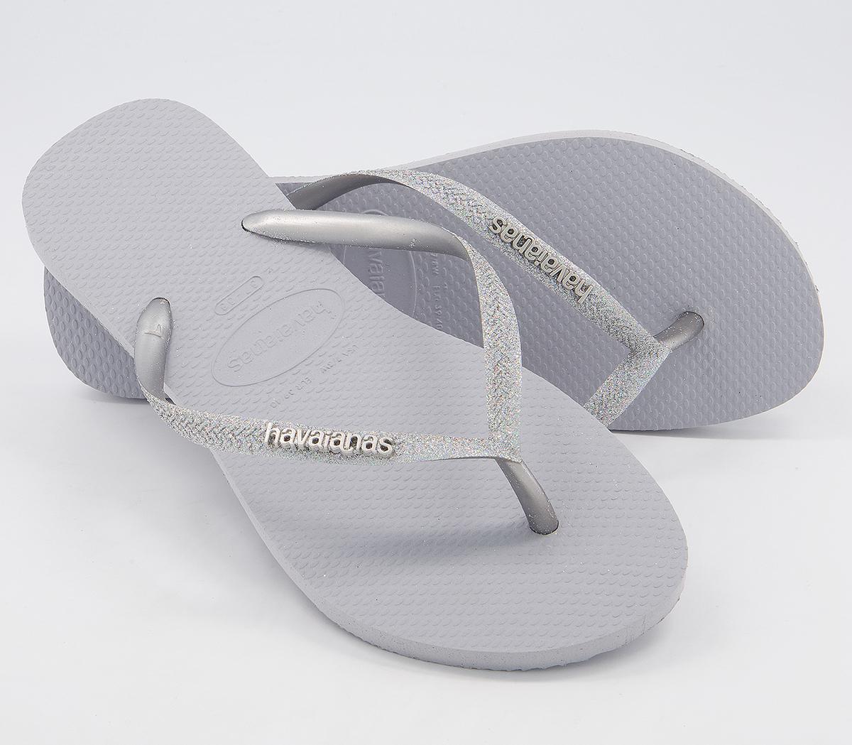 grey glitter havaianas