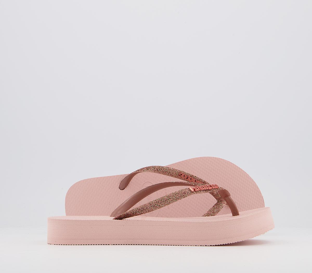 Slim Flatform Glitter Flip Flops Slim Flatform Glitter Flip Flops