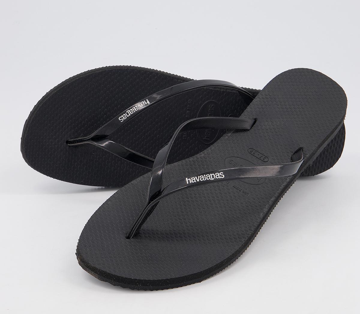 Havaianas You Metallic Flip Flops Black - Women’s Sandals