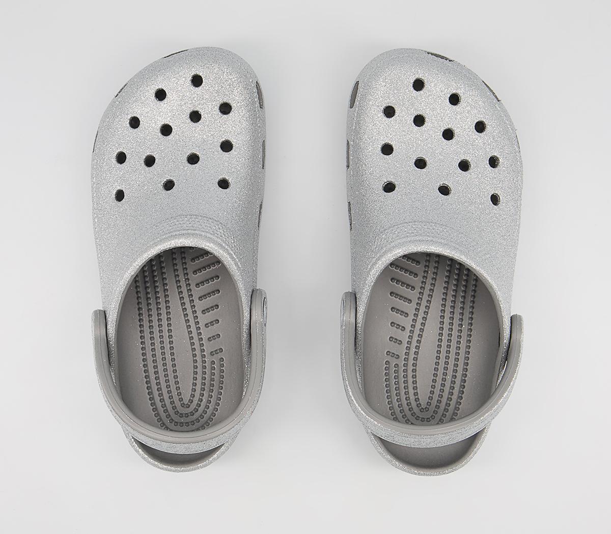Crocs Classic Clogs Silver Glitter - Flat Shoes for Women
