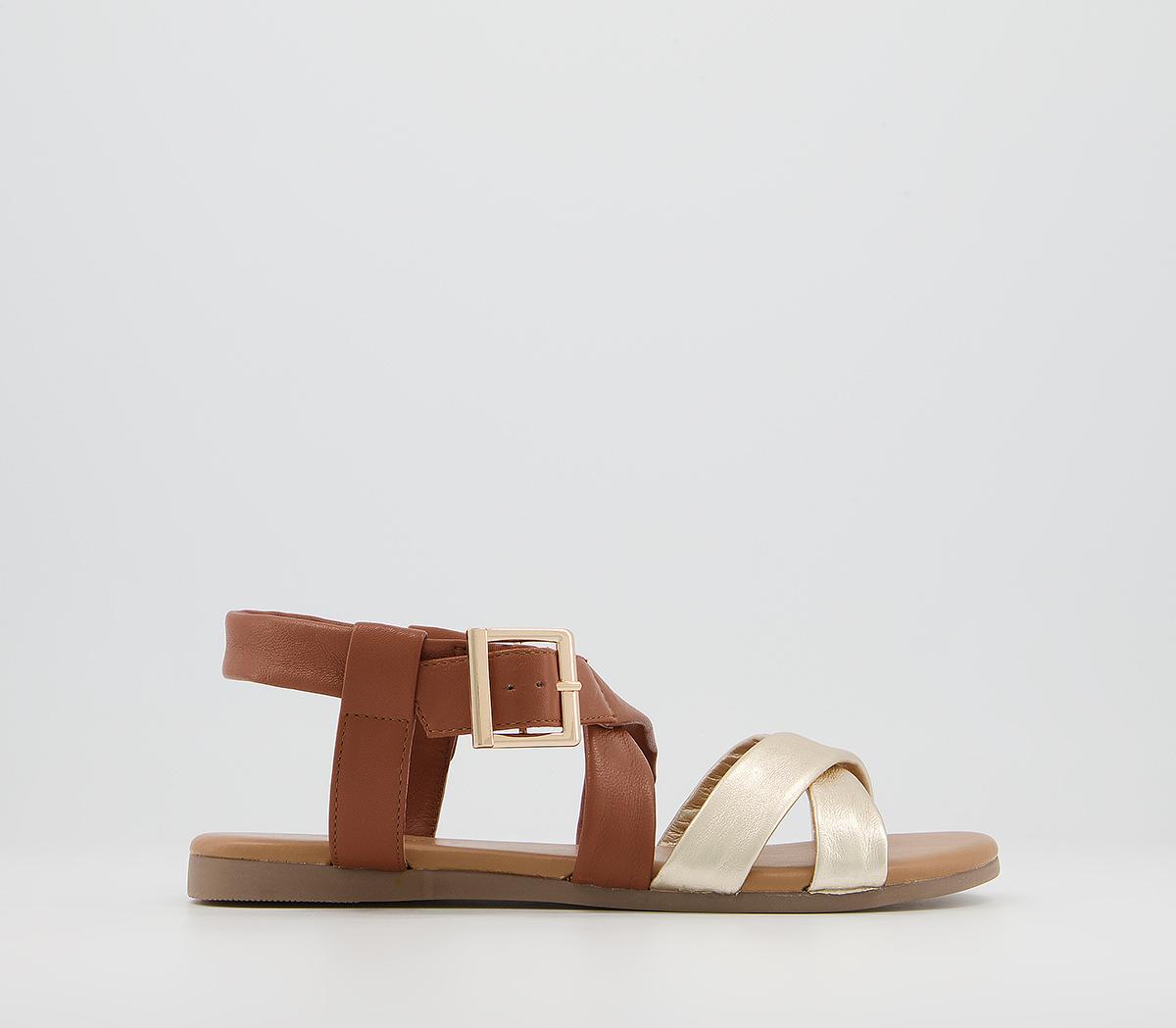 cross strap flat sandals