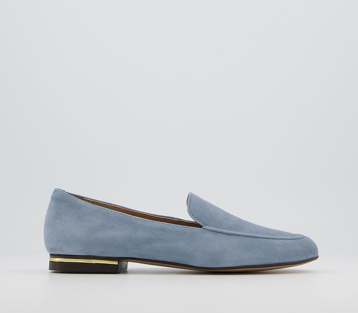 Office Fia Soft Loafers Light Blue Suede - Flat Shoes for Women