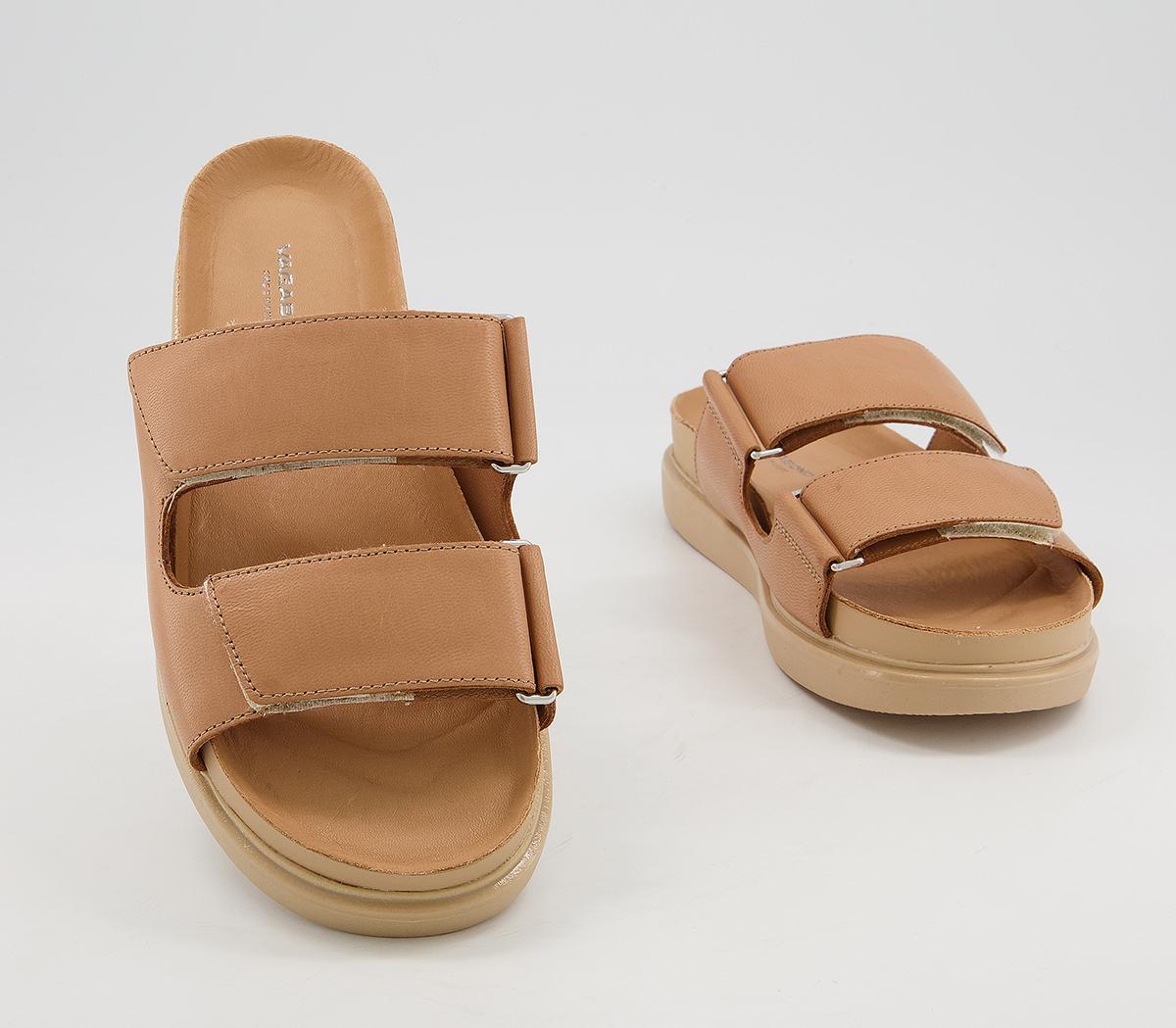 Vagabond Shoemakers Erin Strap Slides Tan - Womenâs Sandals