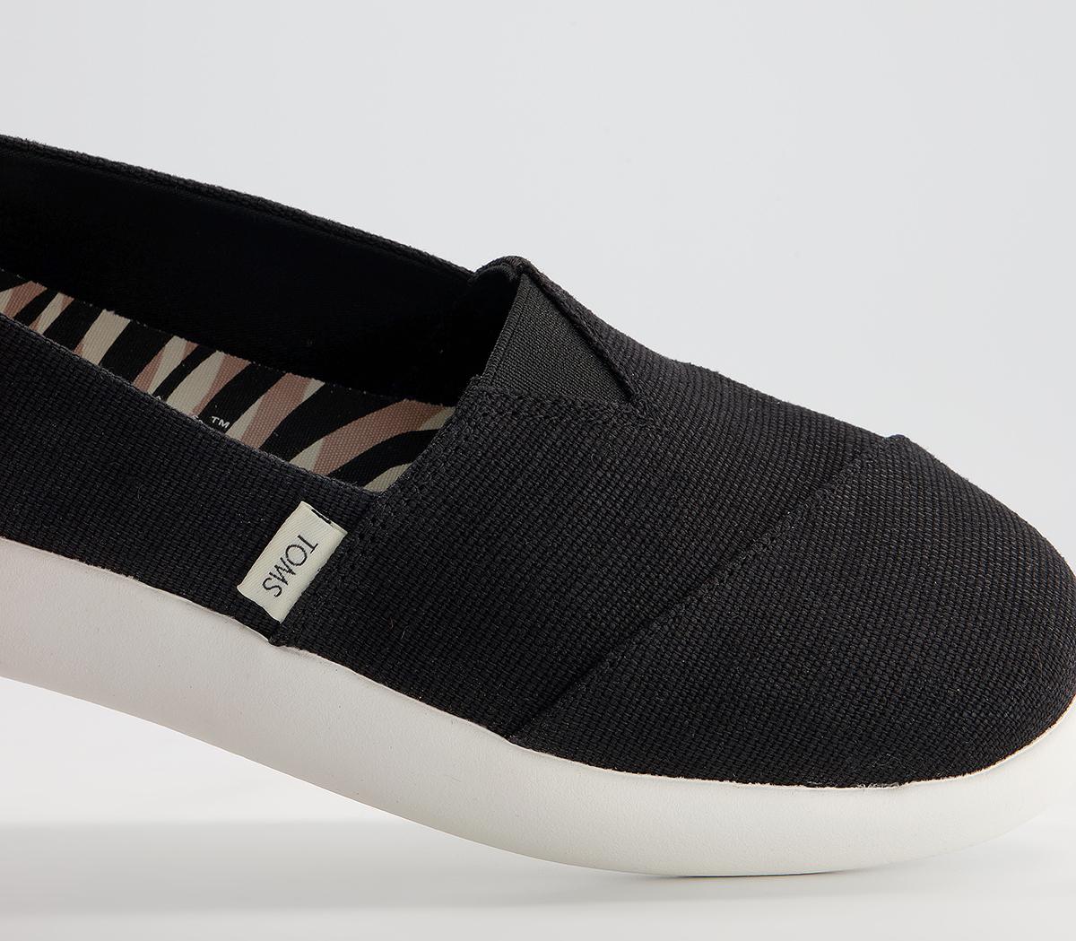 TOMS Alpargata Mallow Slip Ons Black - Flats