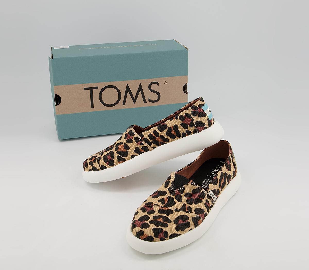 TOMS Alpargata Mallow Slip Ons Leopard - Flat Shoes for Women