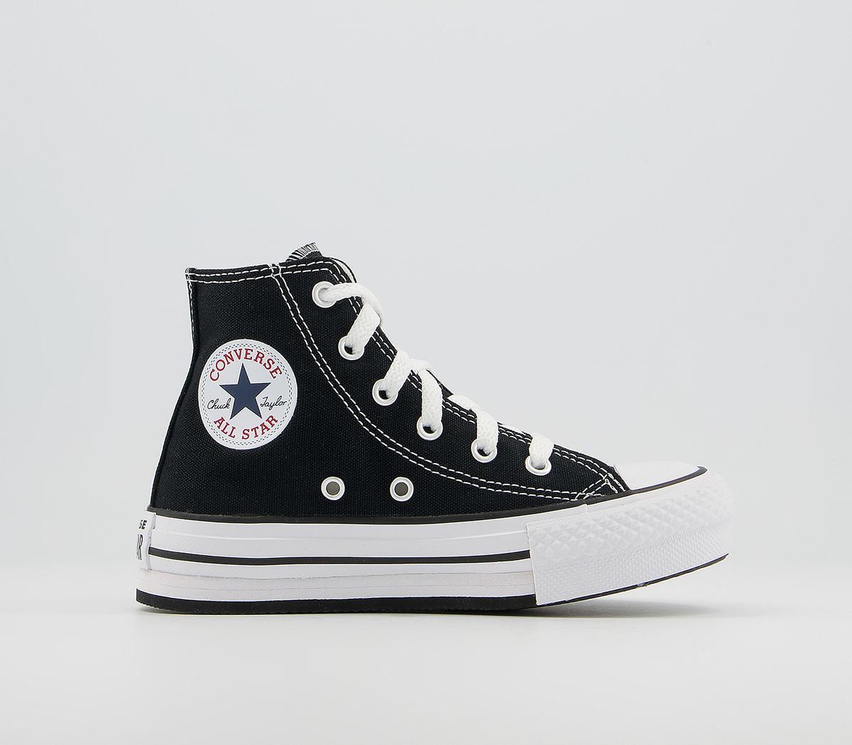 Converse All Star Eva Lift Hi Youth Trainers Black White Black - Unisex