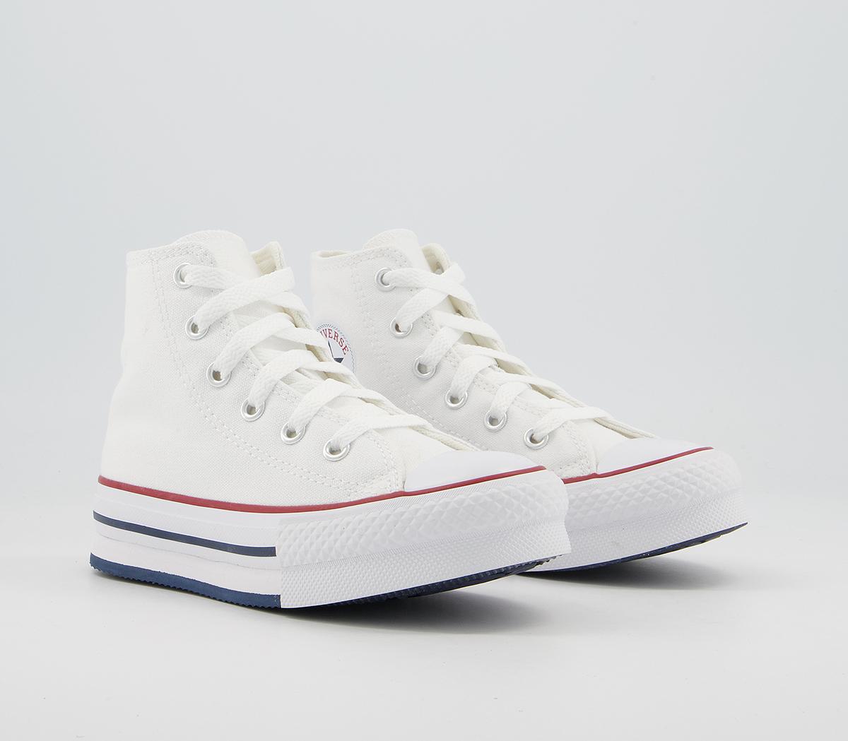 Converse All Star Eva Lift Hi Youth Trainers White Garnet Midnight Navy ...