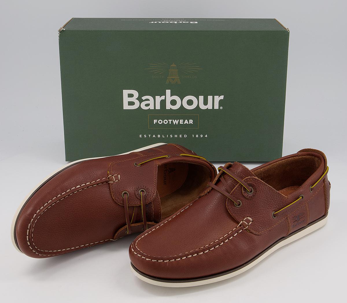 barbour capstan leather boat shoes in tan