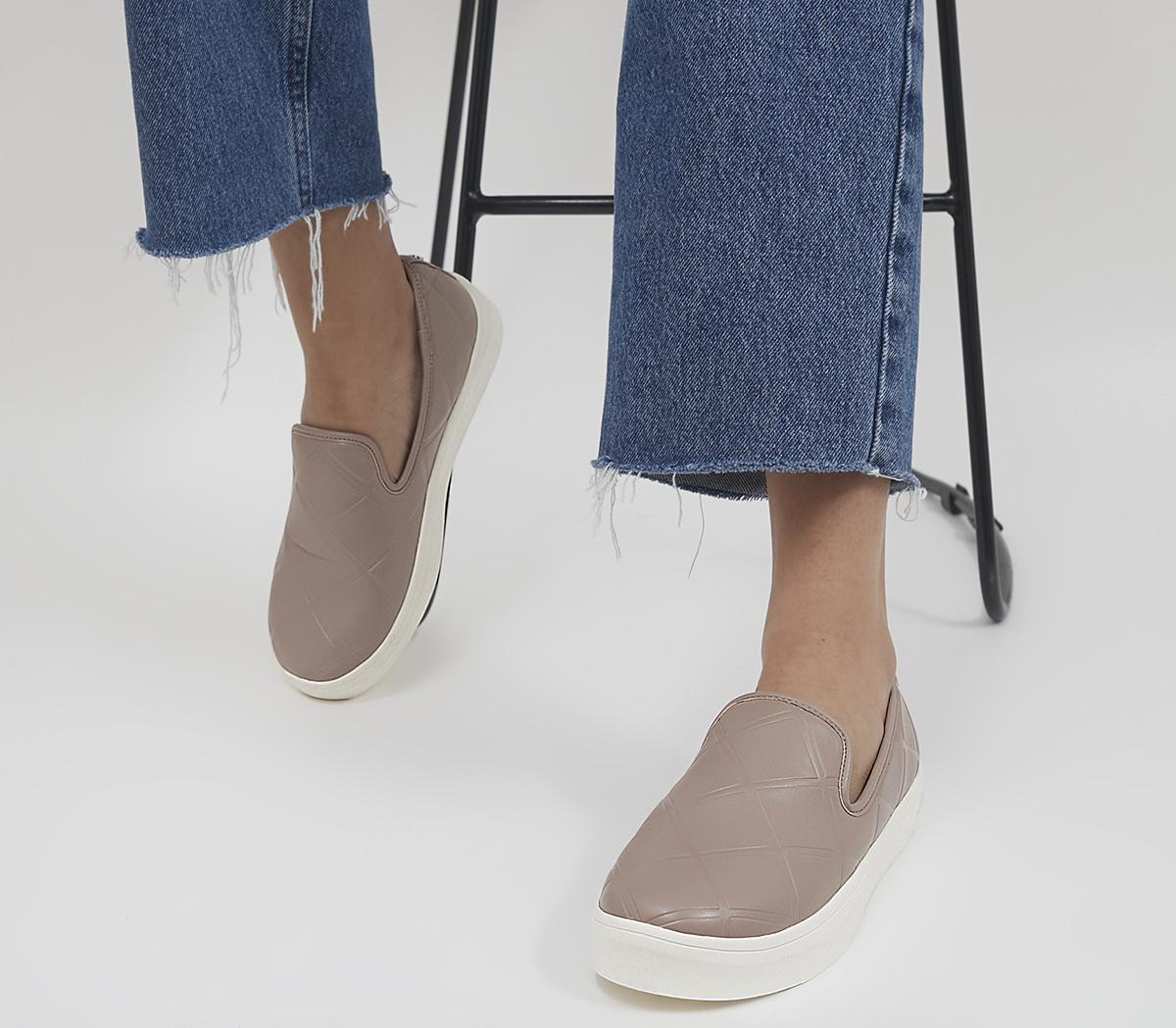 Office Frankincense Quilted Slip On Trainers Light Mink Quilt - Office Girl