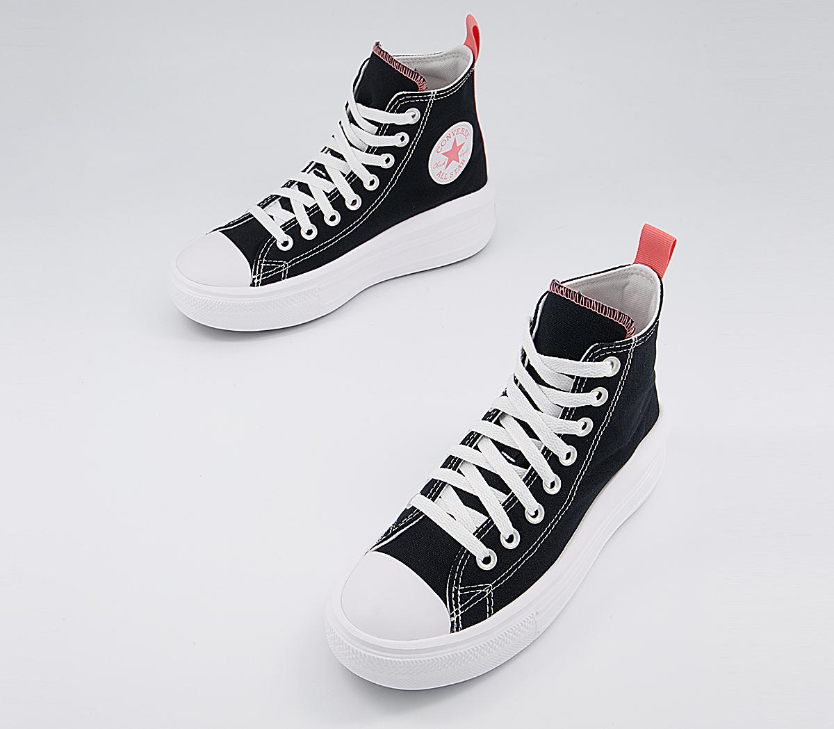 Converse All Star Move Gs Trainers Black Pink Salt White - Junior