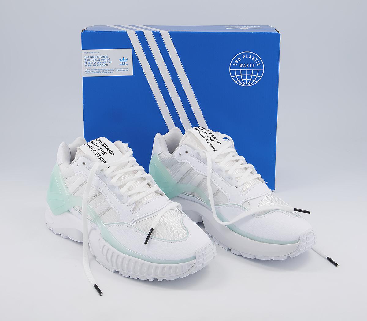 adidas Zx Wavian Trainers White Green Black - Pastel Trainers & Shoes