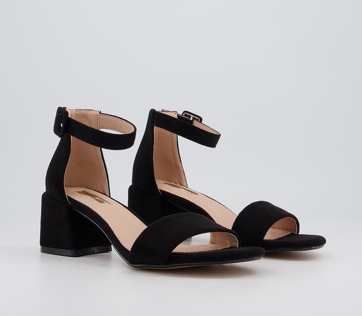 Office Minimum Effort Two Part Low Block Heels Black - Mid Heels