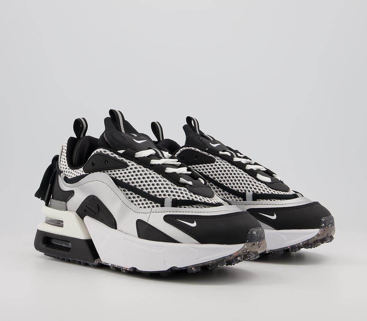 Nike Air Max Furyosa Trainers Metallic Silver Black White Sail - Hers ...