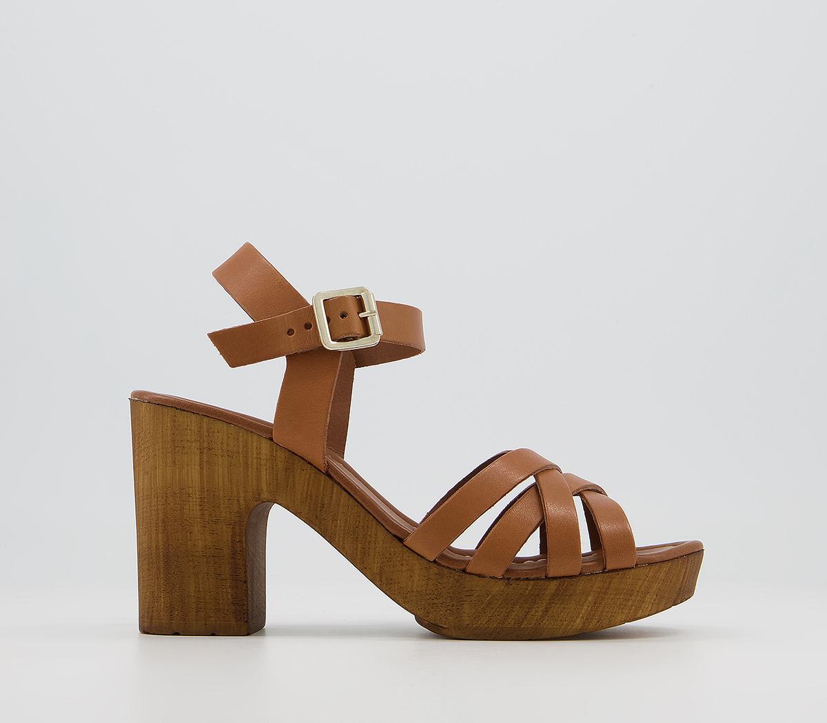 Meagan Strappy Two Part Wood Block Heels Meagan Strappy Two Part Wood Block Heels