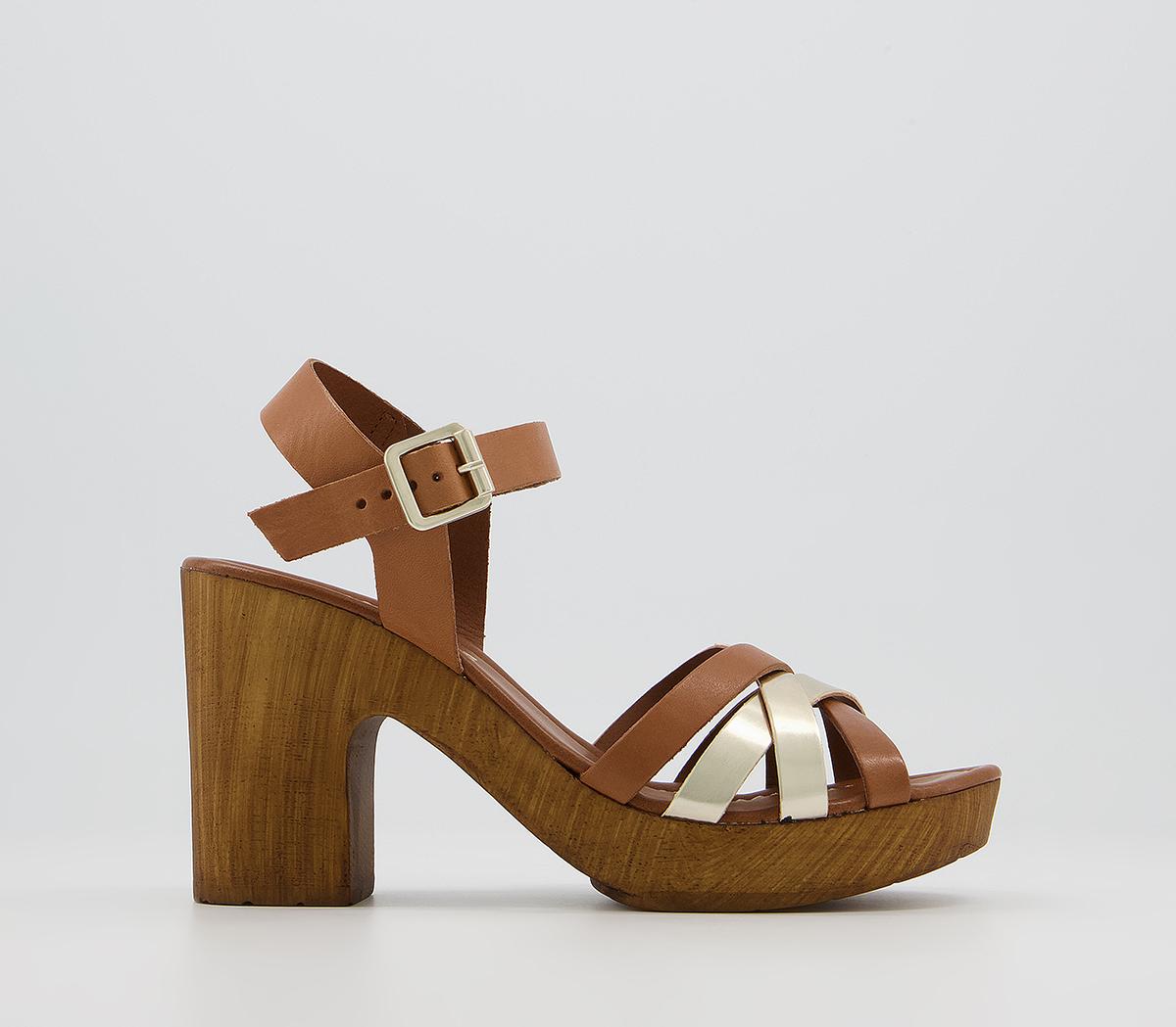 Meagan Strappy Two Part Wood Block Heels Meagan Strappy Two Part Wood Block Heels