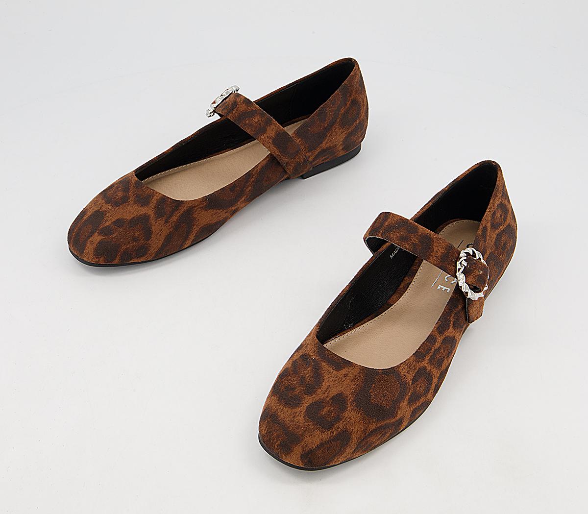 Office Fitting Mary Jane Flats Leopard - Flat Shoes for Women