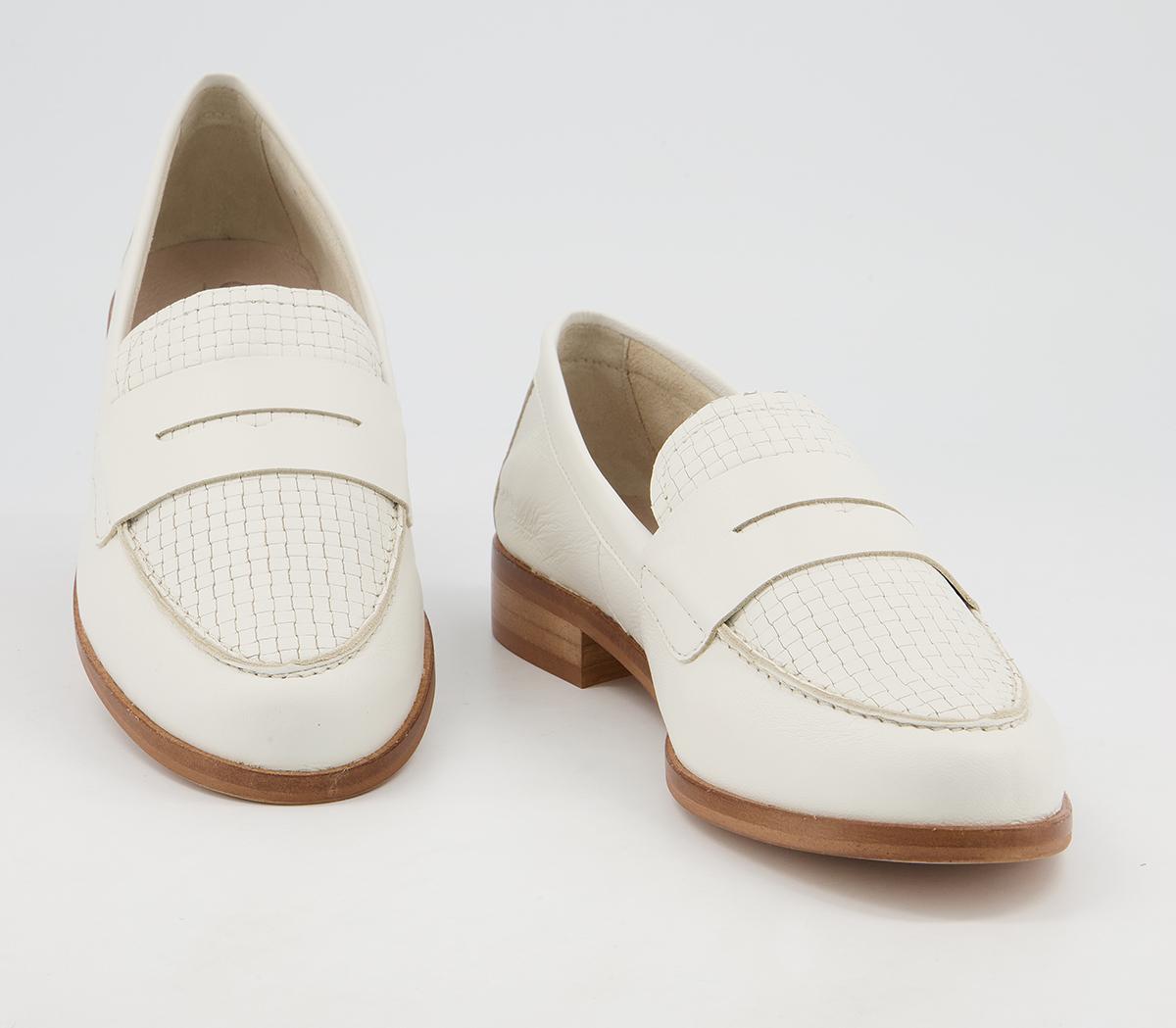 Office Fire-feature Loafers Off White Leather - Women’s Loafers
