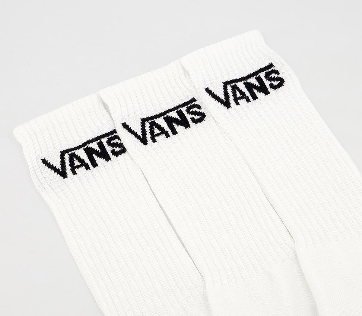 Vans Classic Crew Socks 3 Pack White - Accessories