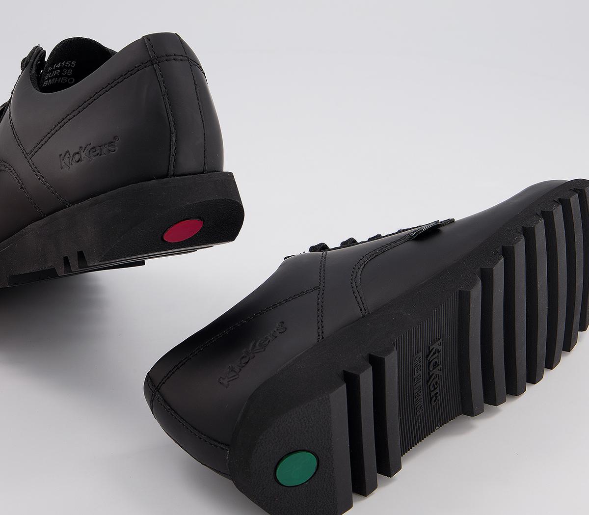 Kickers Kick Lo Leather Youth Shoes Black Leather - Unisex