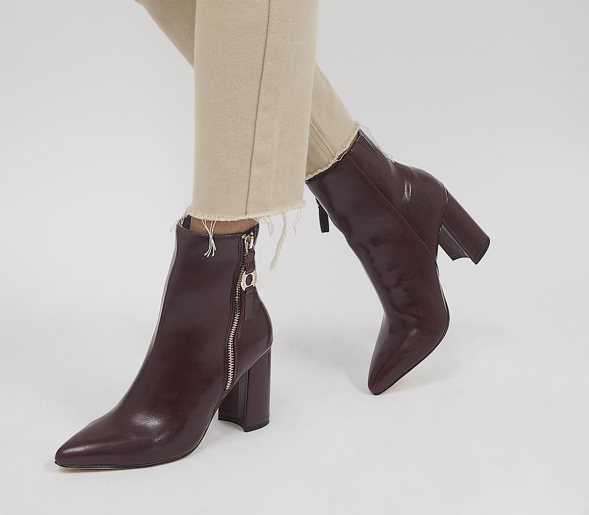 Amy High Branded Block Point Boots Amy High Branded Block Point Boots