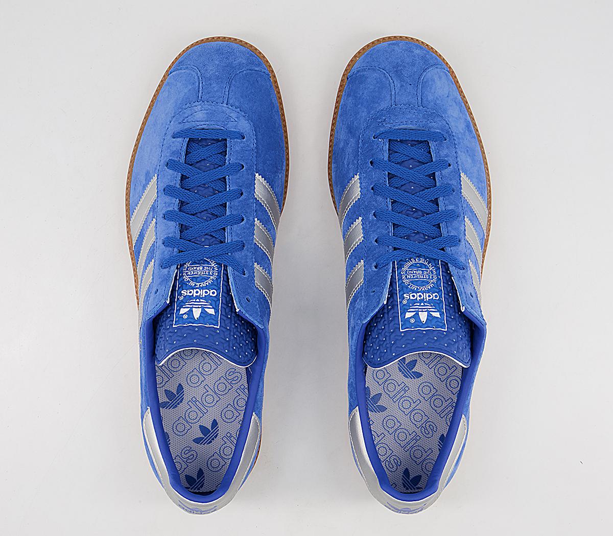 adidas Torino Trainers Blue Silver Metallic White - His trainers