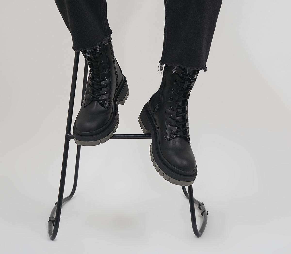 Azure Contrast Sole Lace Up Boots Azure Contrast Sole Lace Up Boots