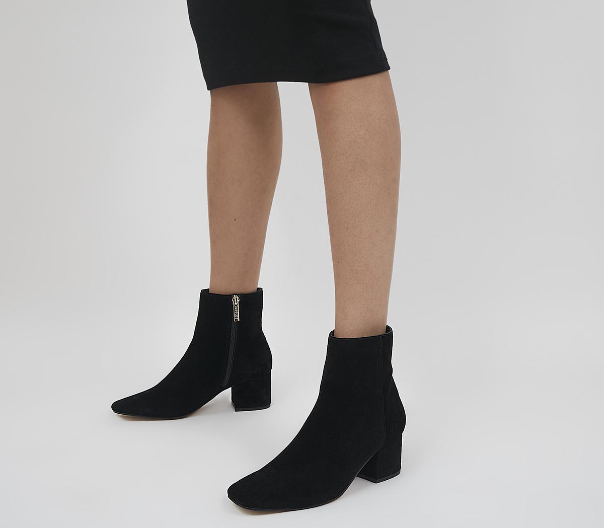 Astrid Square Toe Mid Block Boots Astrid Square Toe Mid Block Boots