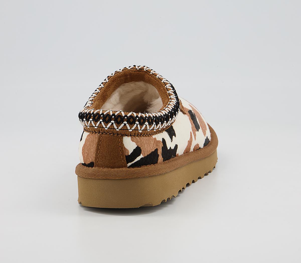 UGG Tasman Cow Print Slippers Chestnut - Slippers