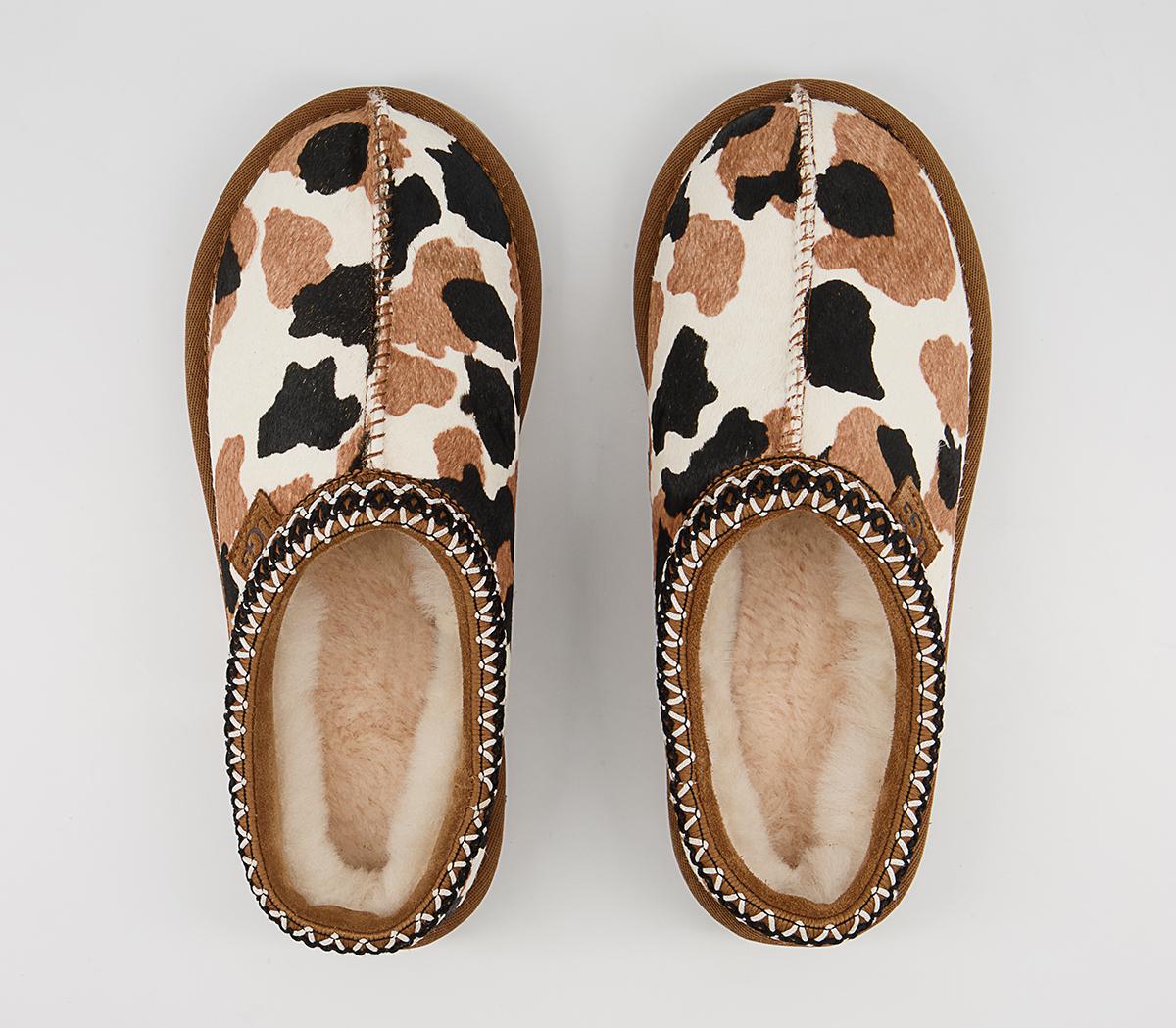 UGG Tasman Cow Print Slippers Chestnut Women S Sustainable Materials   4361945026 Bv1 