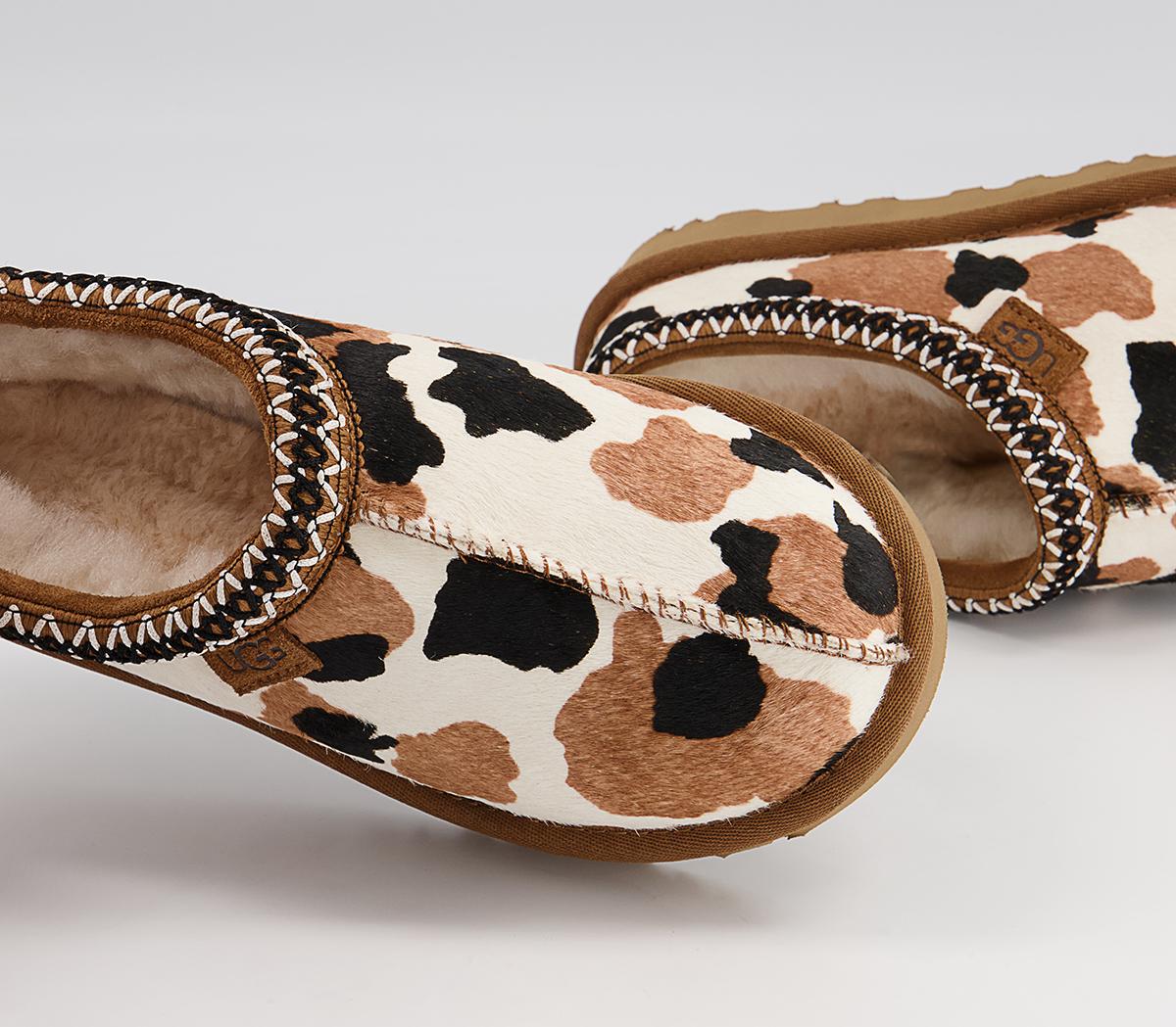 UGG Tasman Cow Print Slippers Chestnut Slippers   4361945026 Dt4 