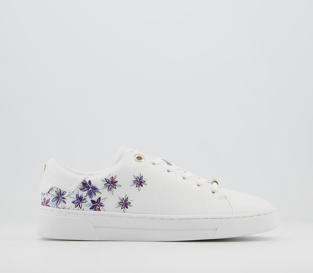 Ted Baker Keylie Trainers White Floral - Flat Shoes for Women