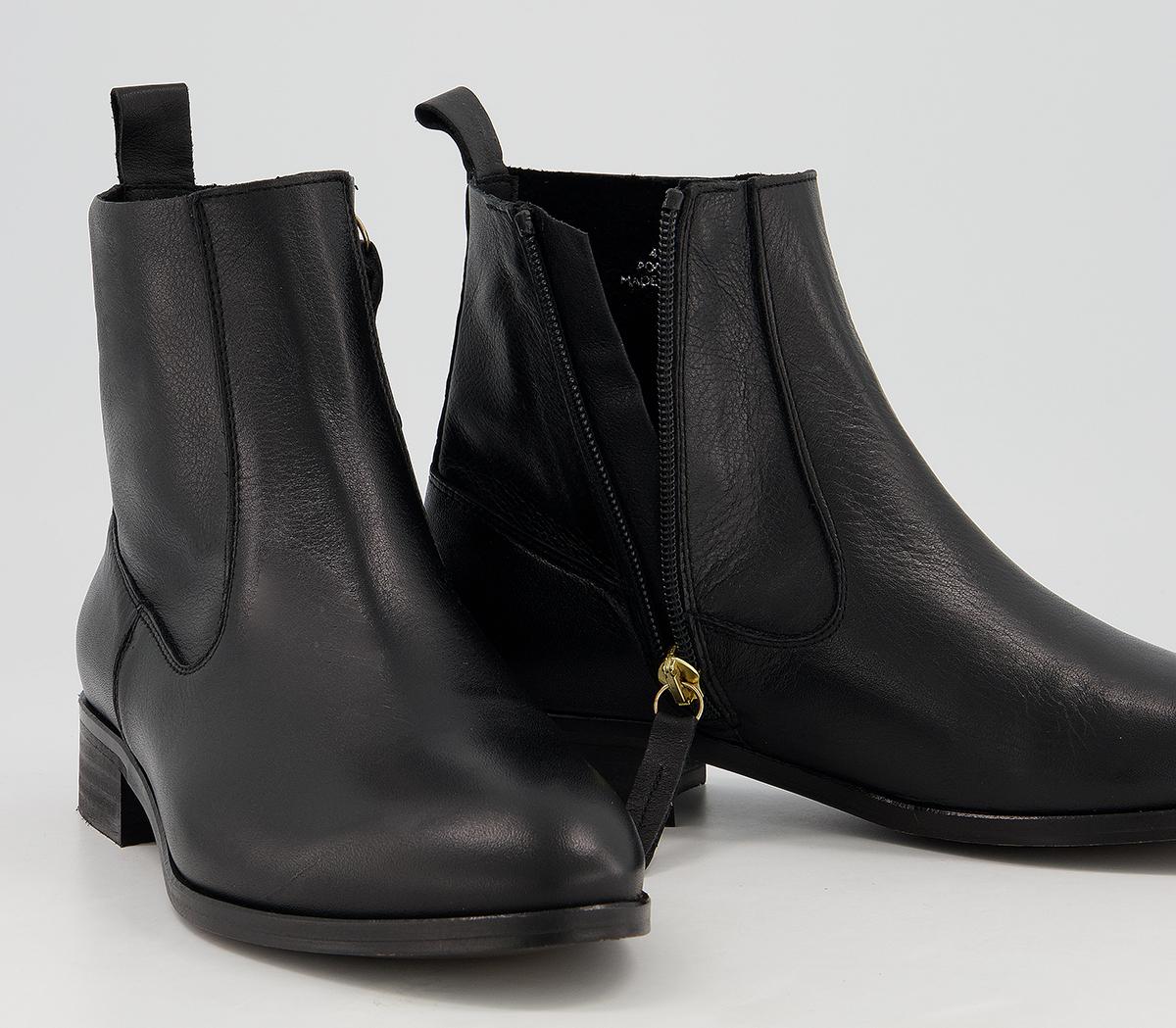 Office Apart Unlined Boots Black Leather - Ankle Boots