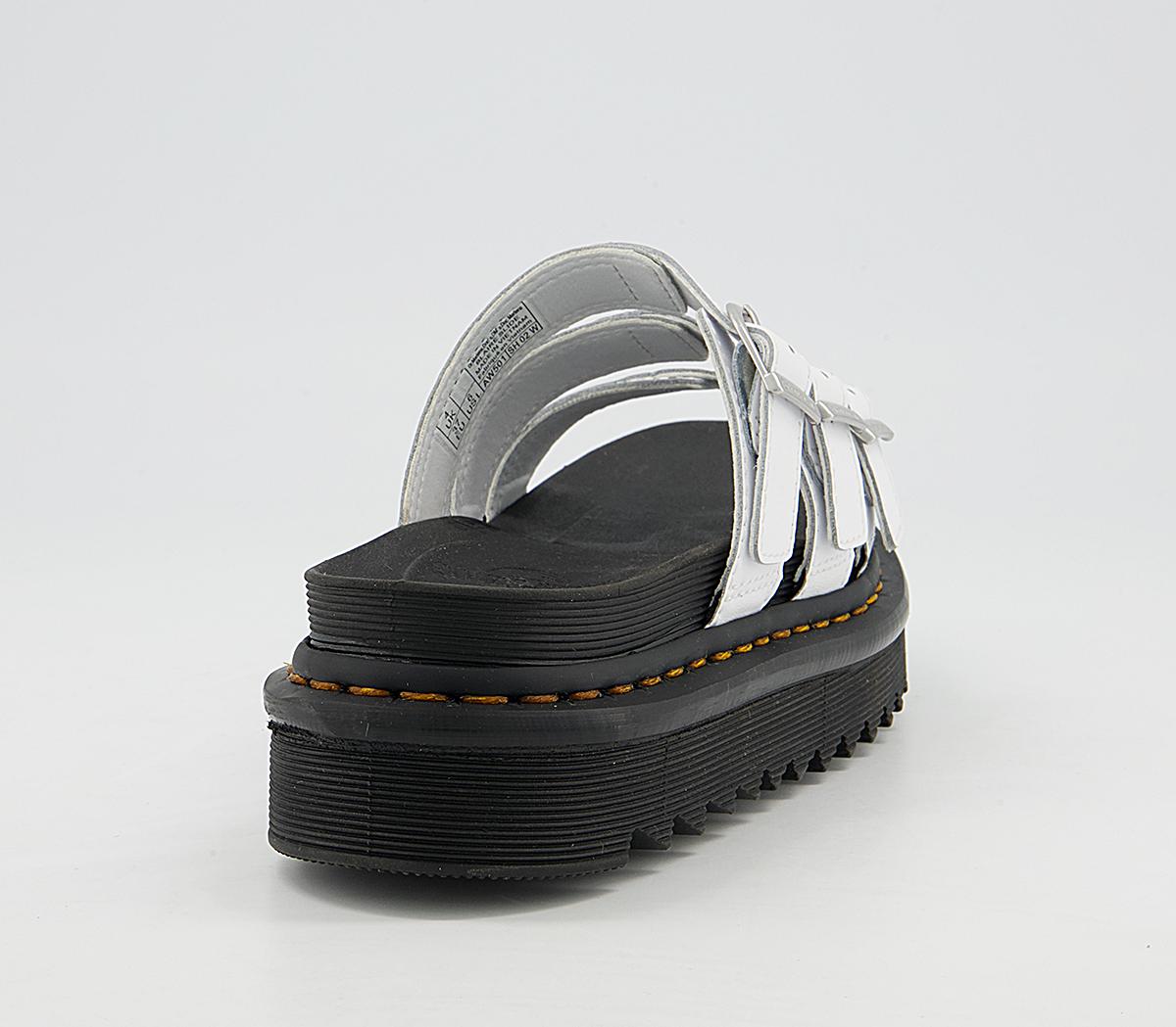 dr martens white blaire slide sandals